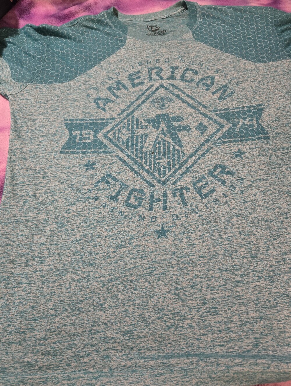 Affliction Teal Heather Graphic Short-Sleeve Tee